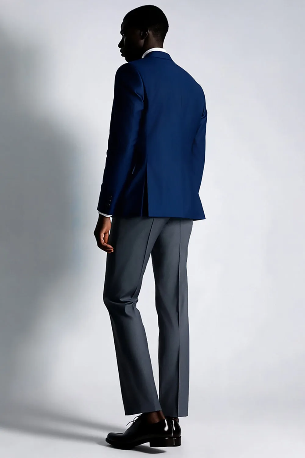 Navy Peak Lapel Double Breasted Men Blazer sold by Zapaka product image thumbnail 3