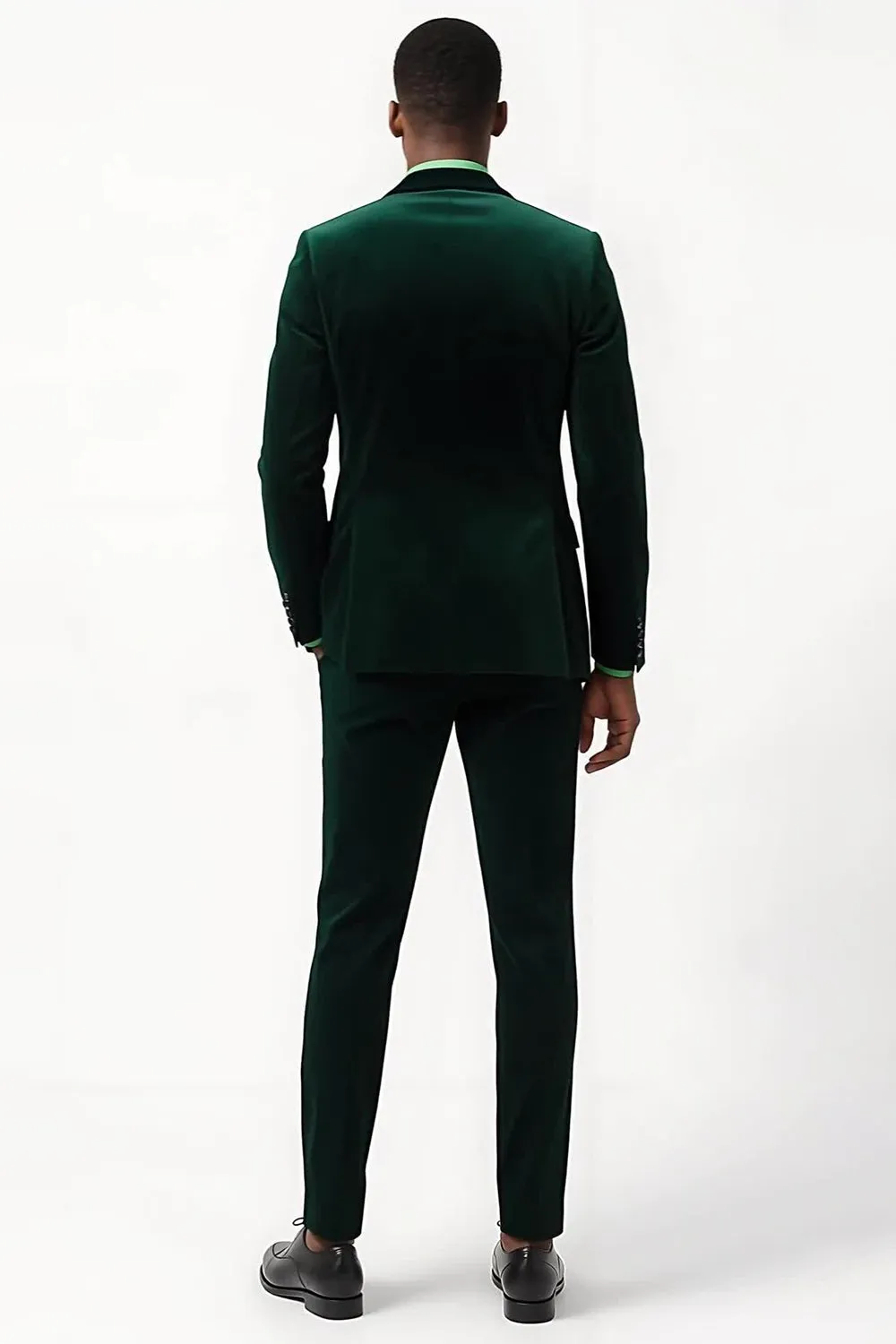 Dark Green Peak Lapel 2 Piece Single Breasted Men's Suits sold by Zapaka product image thumbnail 2