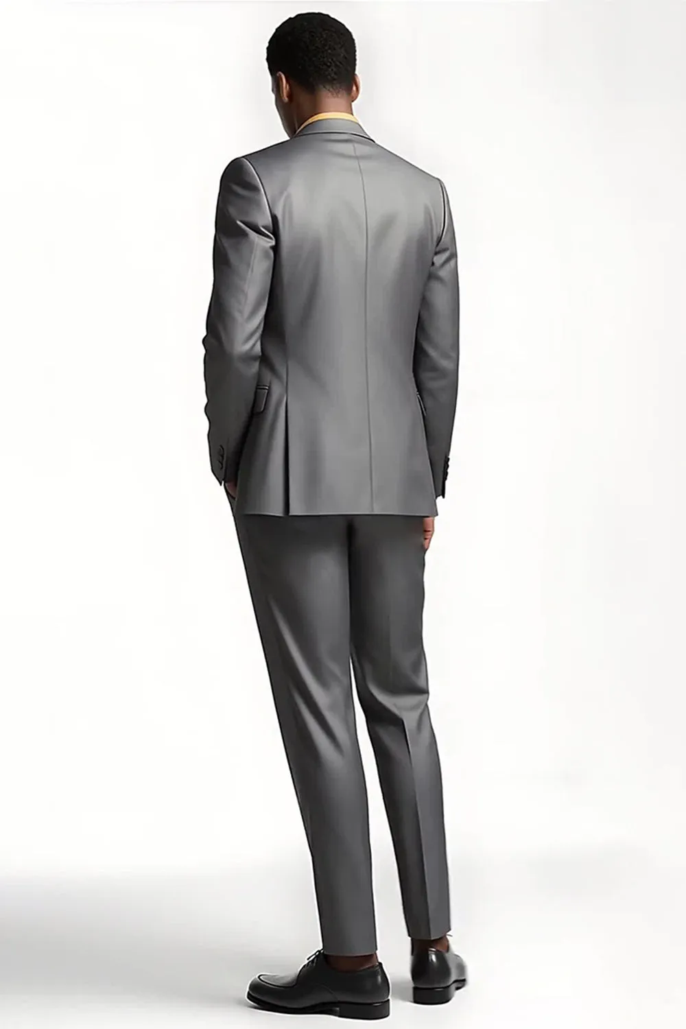 Notched Lapel 2 Piece Silver Grey Formal Business Suits sold by Zapaka product image thumbnail 2