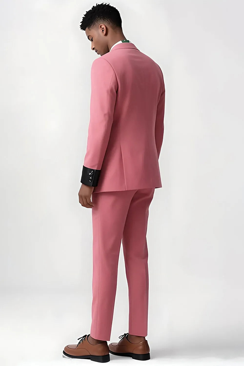 2 Piece Single Breasted Peak Lapel Pink Men's Suits sold by Zapaka product image thumbnail 3