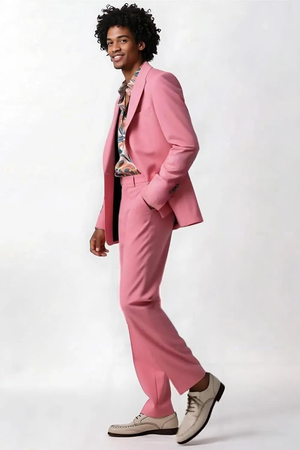 Blush Peak Lapel 2 Piece Single Breasted Men Prom Suits sold by Zapaka product image thumbnail 3