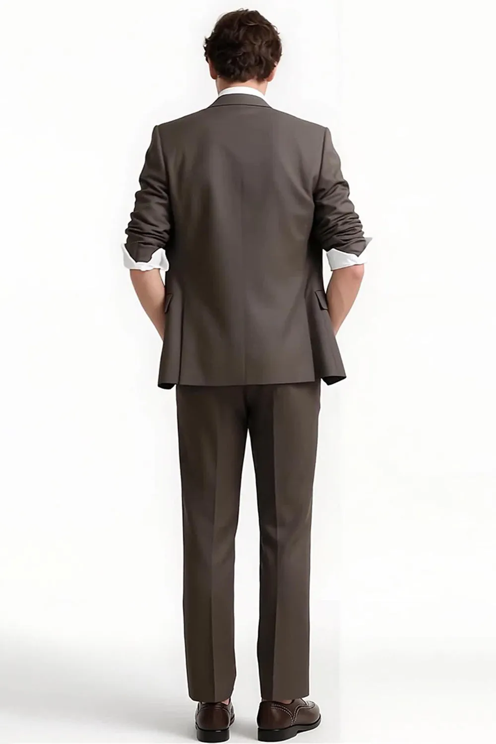 Grey Coffee 2 Piece Notched Lapel Men's Formal Suits sold by Zapaka product image thumbnail 2
