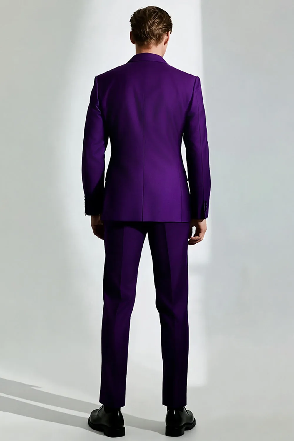 Dark Purple One Button Peak Lapel Men's Prom Suits sold by Zapaka product image thumbnail 2