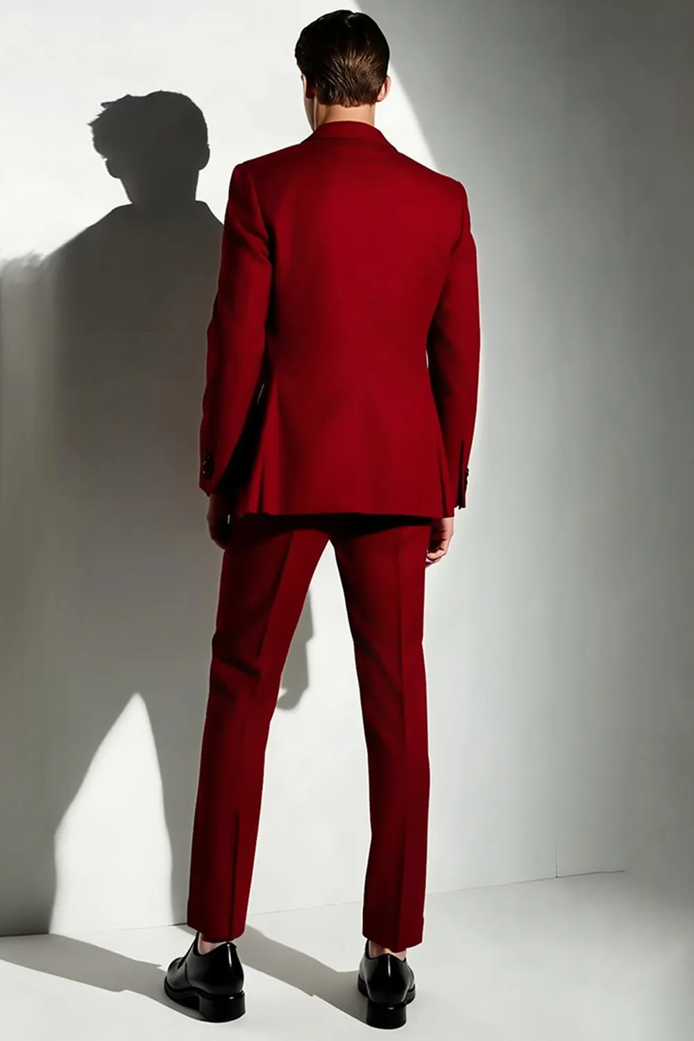 Burgundy Singel Breasted 3 Piece Men's Prom Suits sold by Zapaka product image thumbnail 2