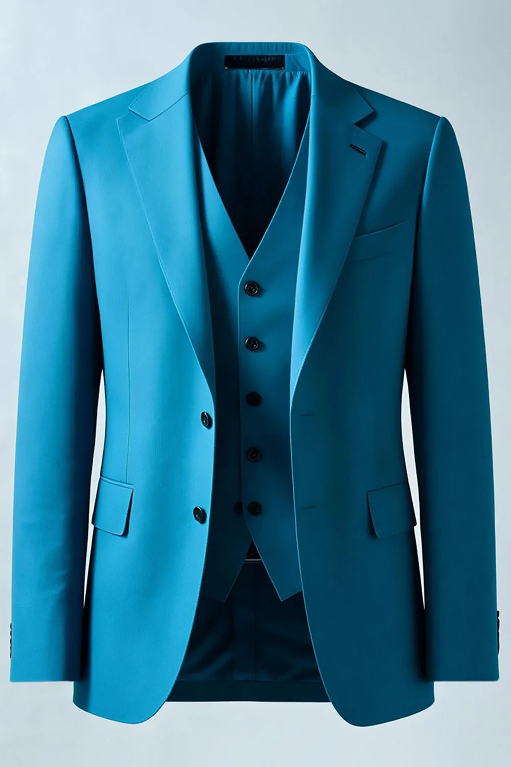 Peacock Blue Notched Lapel 2 Piece Men's Suits sold by Zapaka product image thumbnail 4