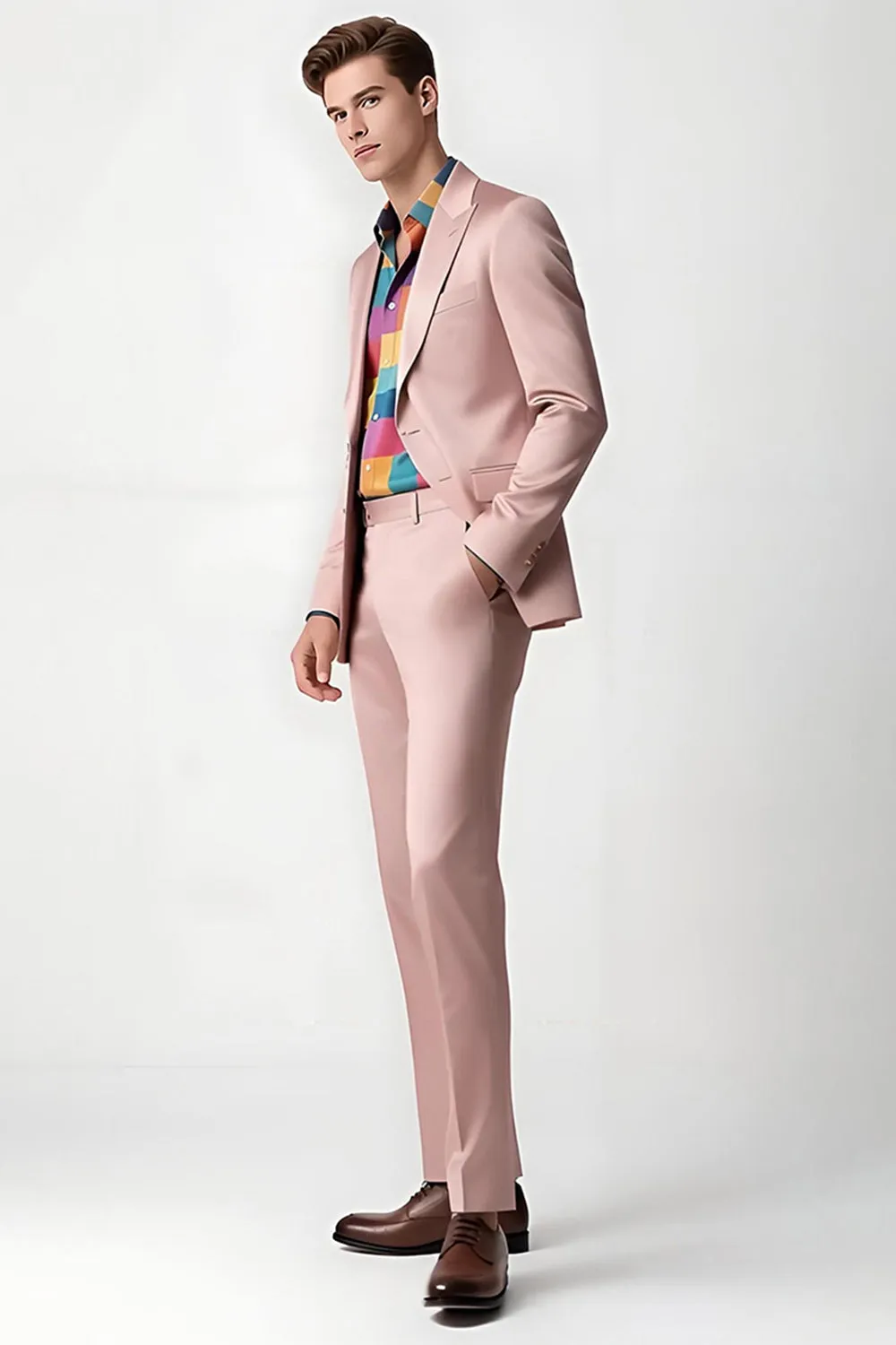 Blush Peak Lapel 2 Piece Men's Suits sold by Zapaka product image thumbnail 3