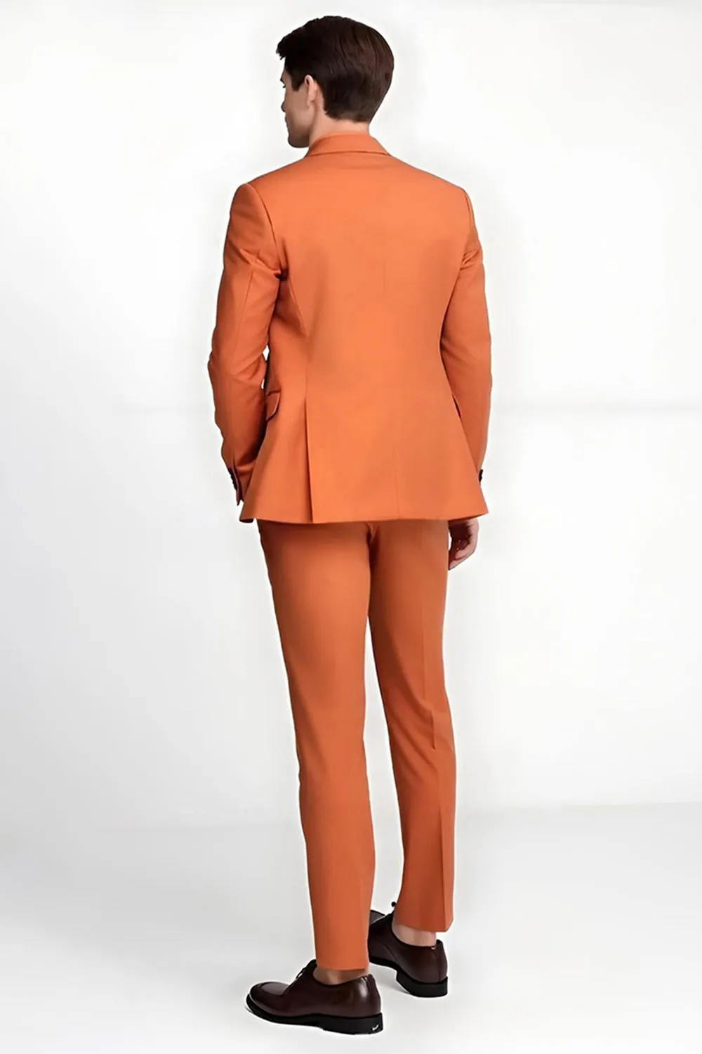 Men's Orange Peak Lapel Single Breasted Prom Suits sold by Zapaka product image thumbnail 2