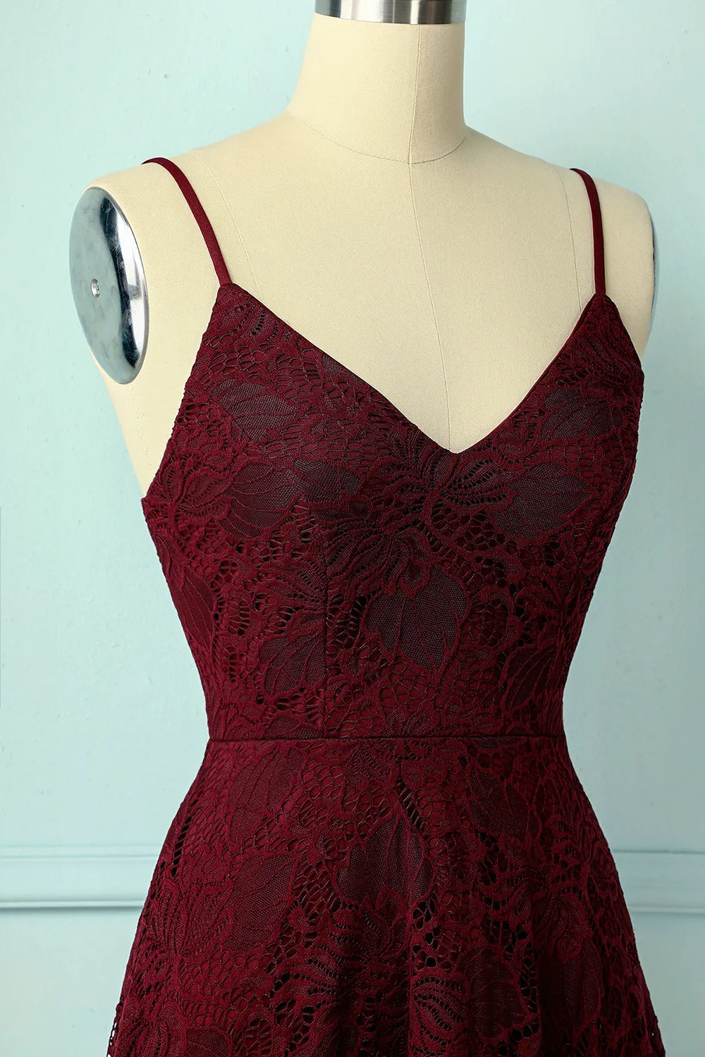 Spaghetti Straps High low Lace Dress sold by Zapaka product image thumbnail 3