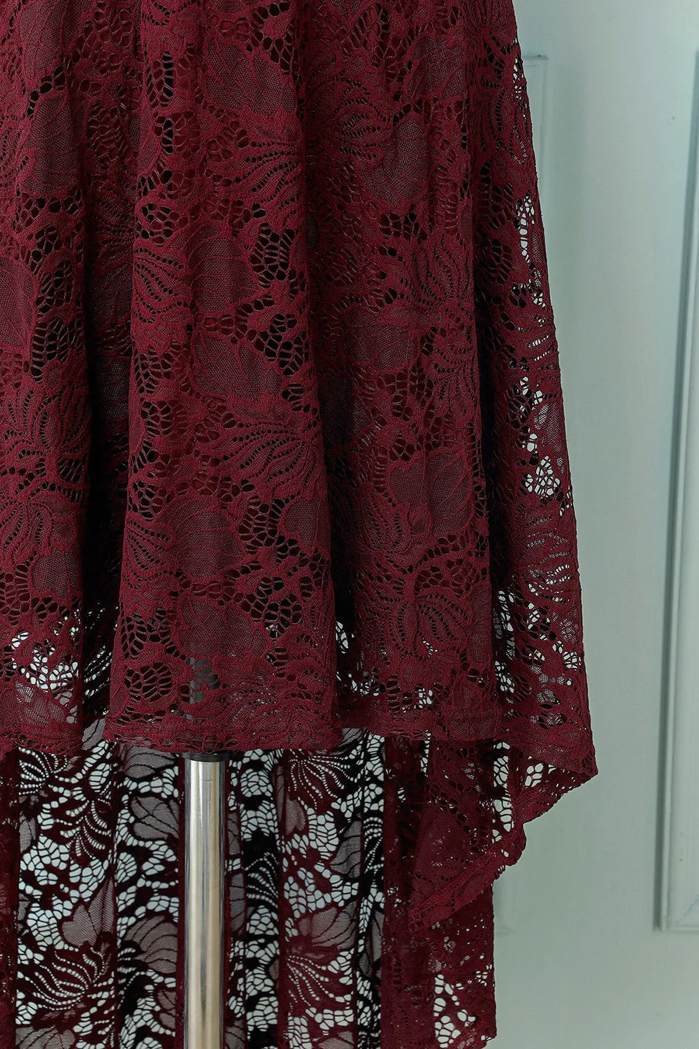 Spaghetti Straps High low Lace Dress sold by Zapaka product image thumbnail 5