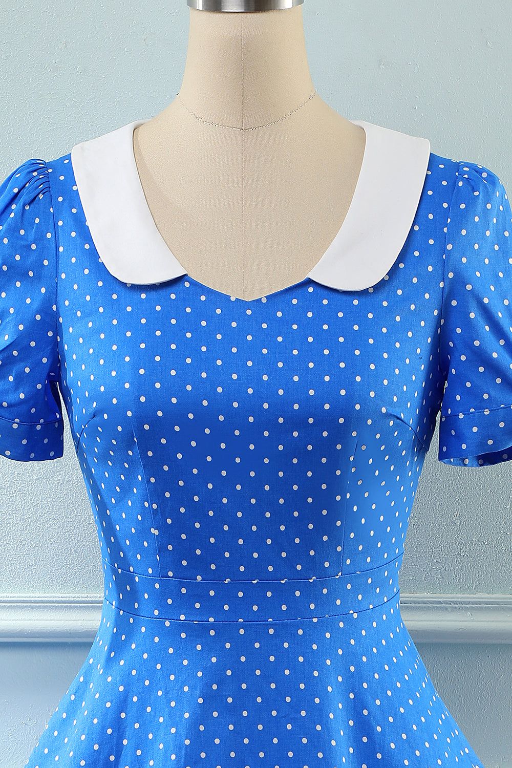 Vintage Blue Polka Dots 1950s Dress sold by Zapaka product image thumbnail 3
