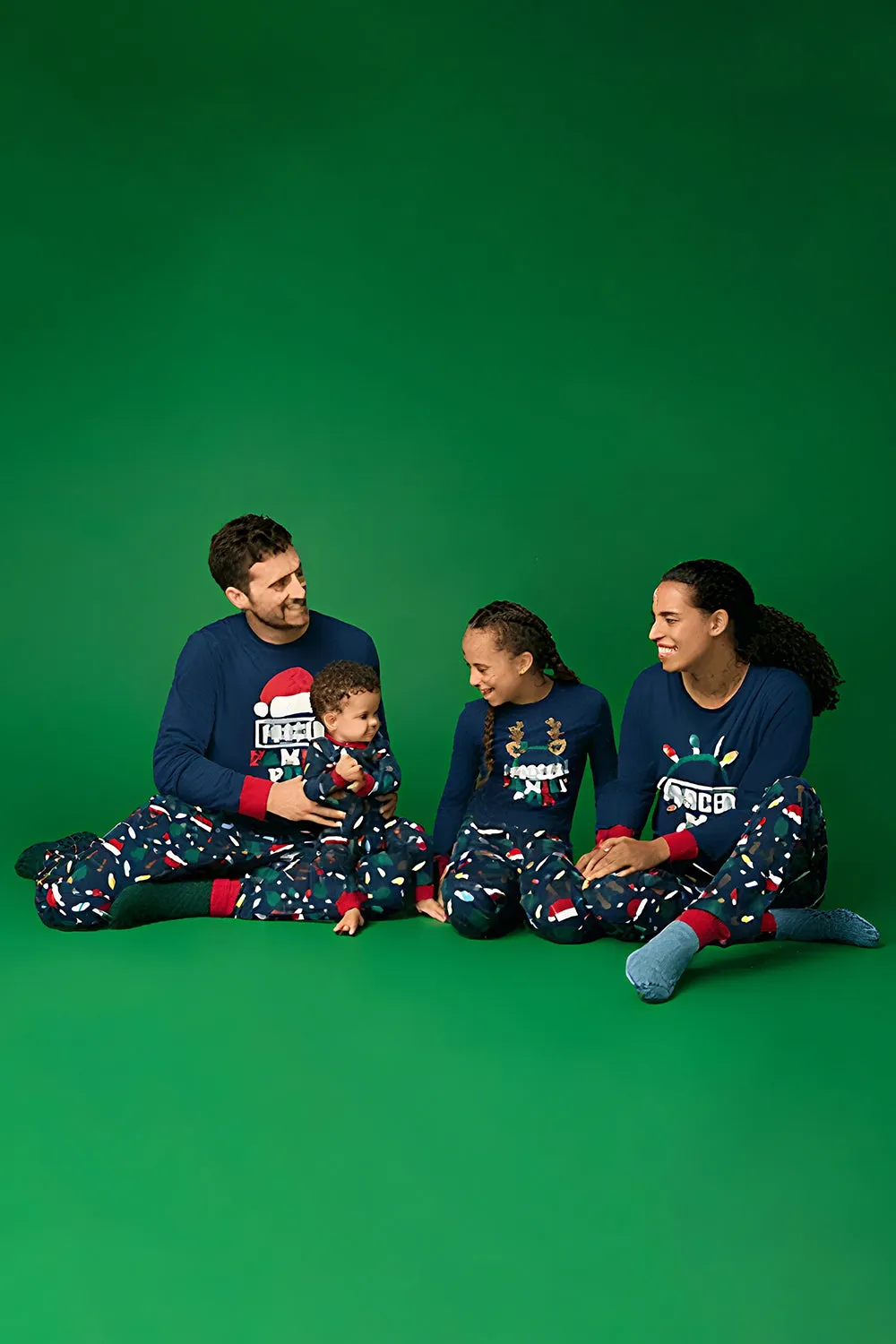 Navy Long Sleeve Printed Matching Family Pajamas sold by Zapaka product image thumbnail 2