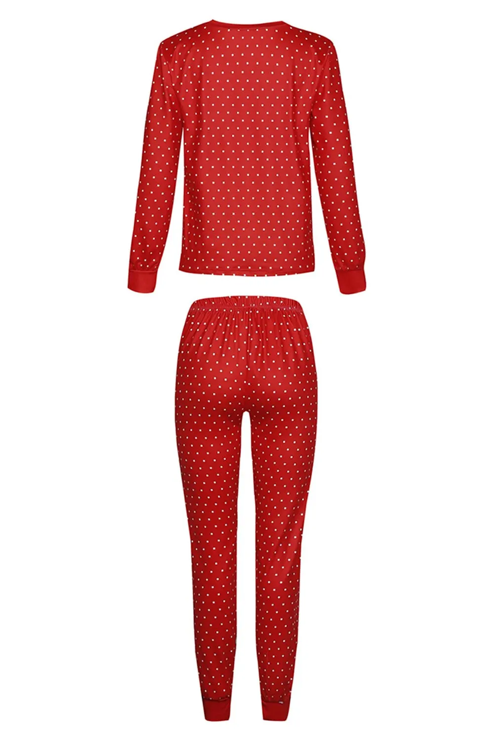 Red Polka Dots Christmas Family Matching Pajamas Set sold by Zapaka product image thumbnail 3
