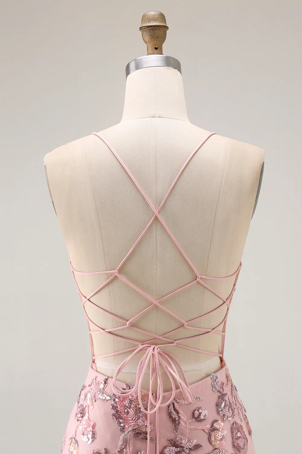 Blush Mermaid Corset Appliqued Long Prom Dress with Beading sold by Zapaka product image thumbnail 5