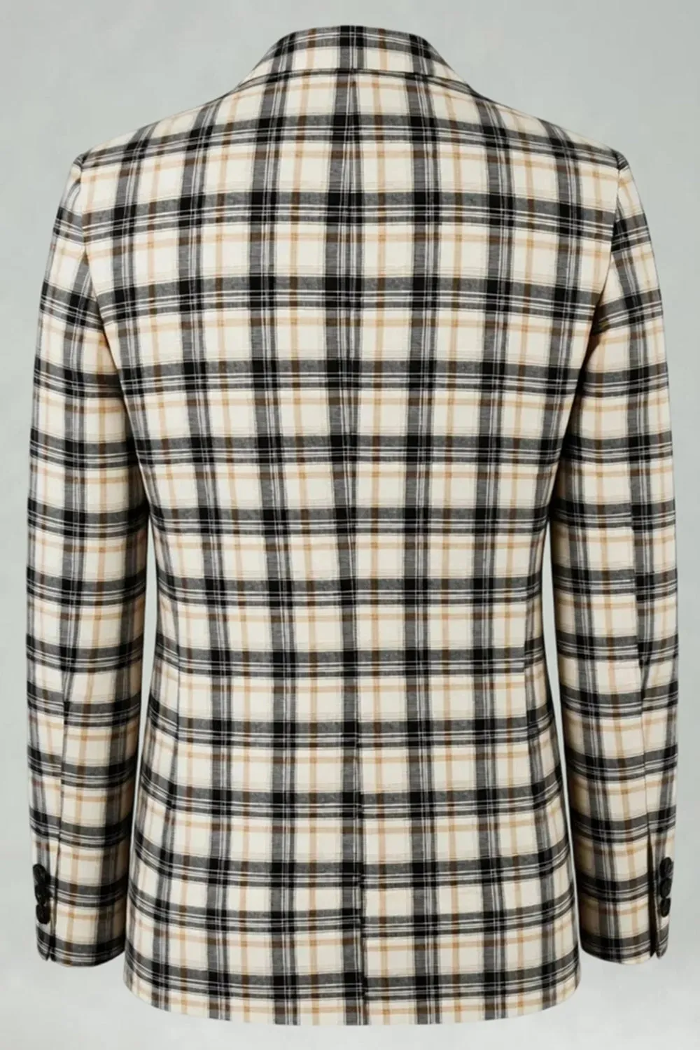 Black Yellow Grid Notched Lapel 2 Piece Men's Prom Suits sold by Zapaka product image thumbnail 5