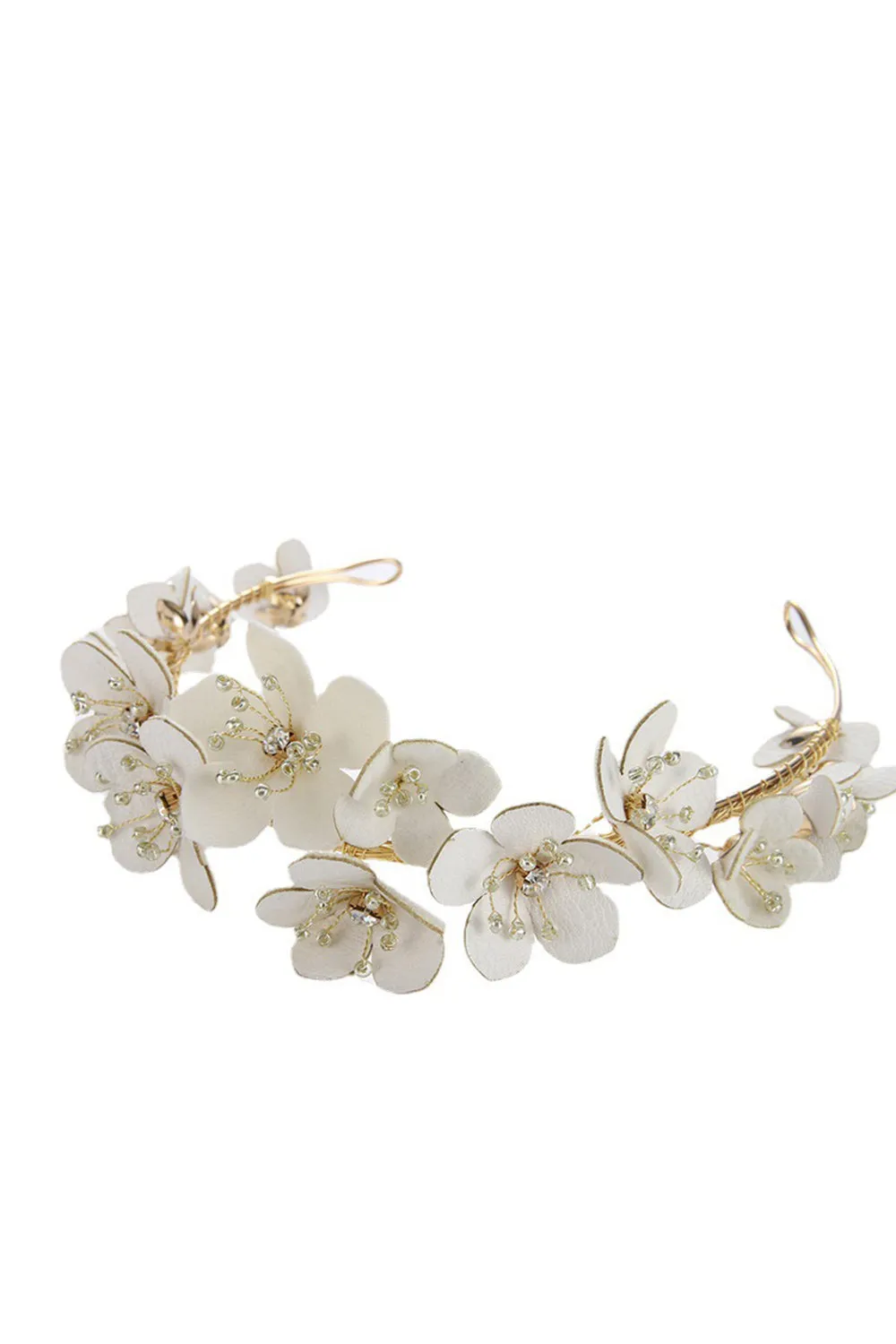 White Fairy Pearl Flower Bridal Headpiece sold by Zapaka