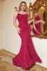 Hot Pink Sequin Mermaid Plus Size Evening Dress with Lac-up Back sold by Zapaka
