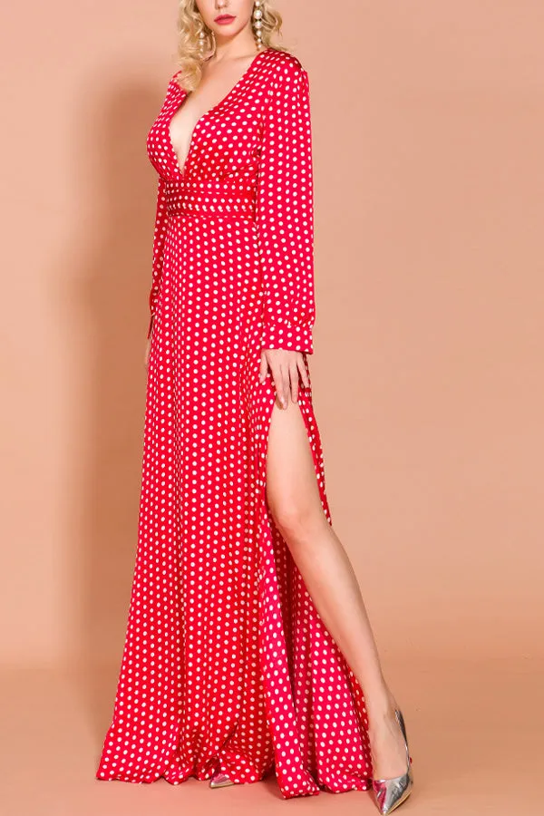 Polka Dots Long Sleeves Evening Dress sold by Zapaka product image thumbnail 3