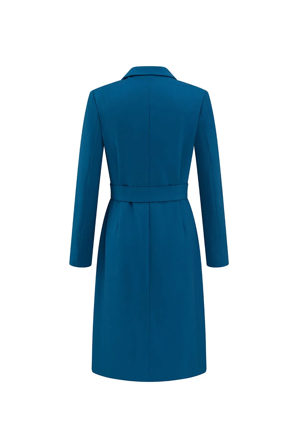 Dark Blue Single Breasted Peak Lapel Blazer Dress with Belt sold by Zapaka product image thumbnail 2