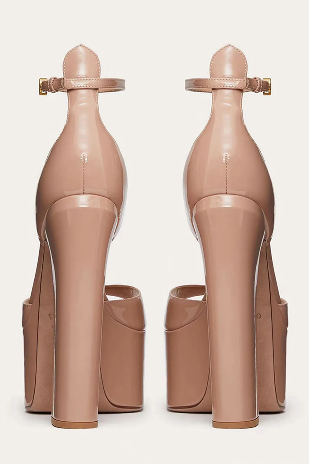 Elegant Black Chunky Open Toe Prom High Heels Pump with Ankle Strap sold by Zapaka product image thumbnail 5