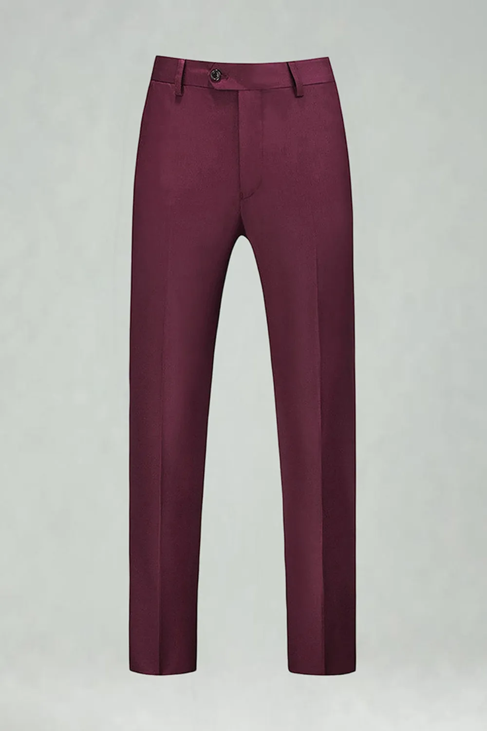 Burgundy Red High Waisted Men's Suits Pants for Wedding sold by Zapaka