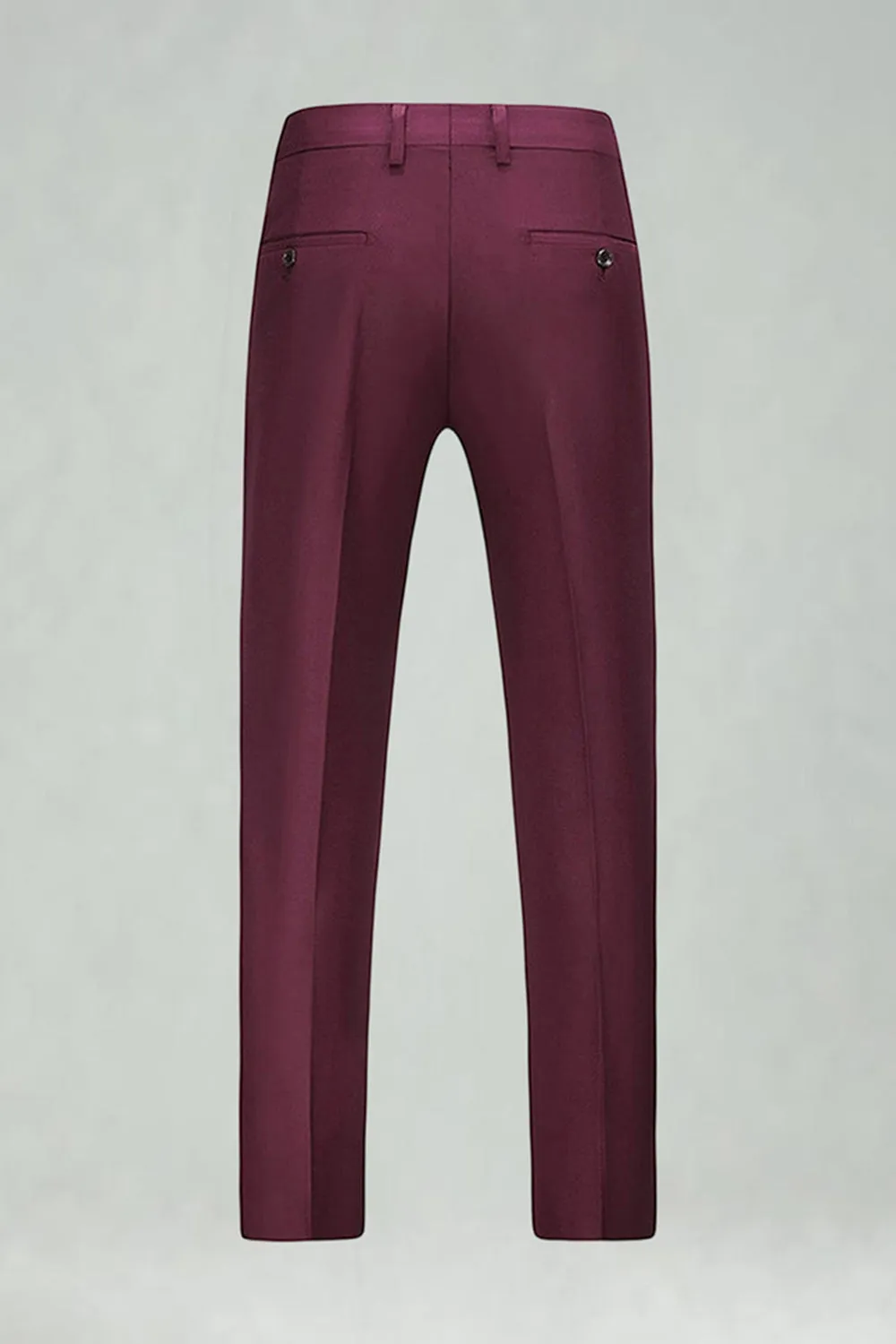 Burgundy Red High Waisted Men's Suits Pants for Wedding sold by Zapaka product image thumbnail 2