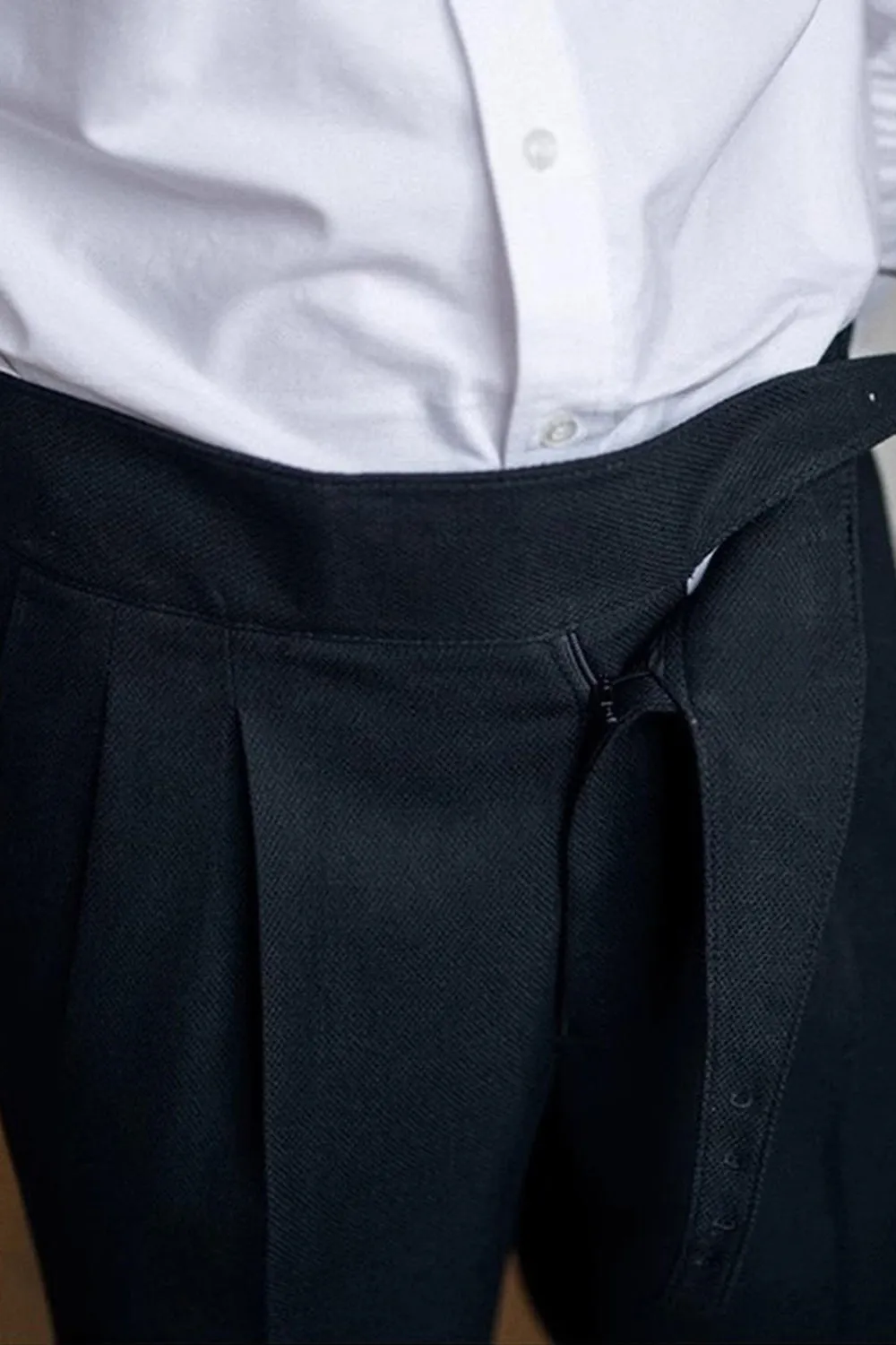 Black High Waisted Straight Leg Men's Suit Pants sold by Zapaka product image thumbnail 3