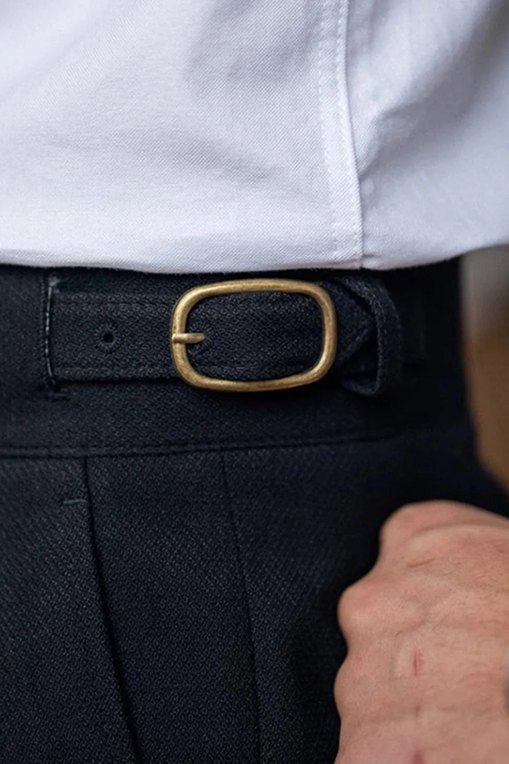 Black High Waisted Straight Leg Men's Suit Pants sold by Zapaka product image thumbnail 5