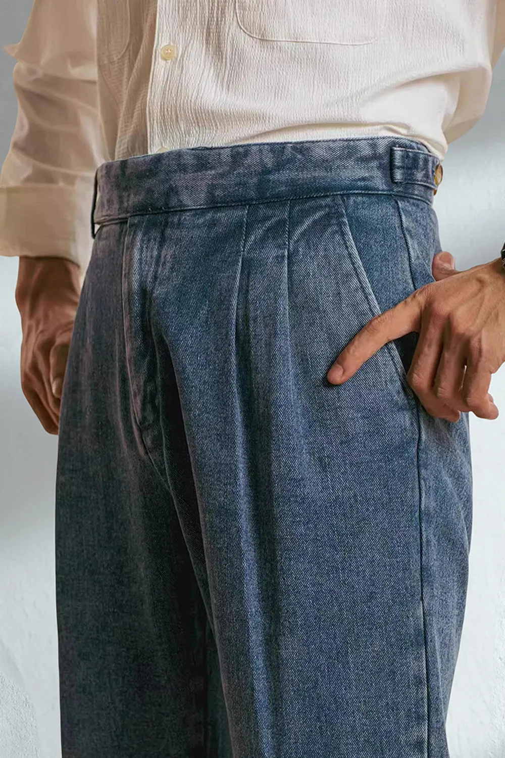 Blue Grey Straight Leg Denim Men’s Trousers sold by Zapaka product image thumbnail 5