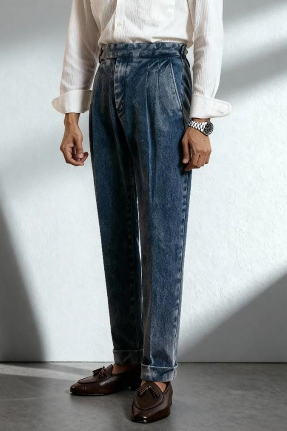 Blue Grey Straight Leg Denim Men’s Trousers sold by Zapaka product image thumbnail 3