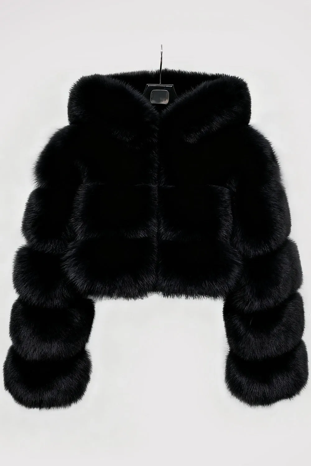 Blush Pink Hooded Faux Fur Thickened Women Coat sold by Zapaka product image thumbnail 2