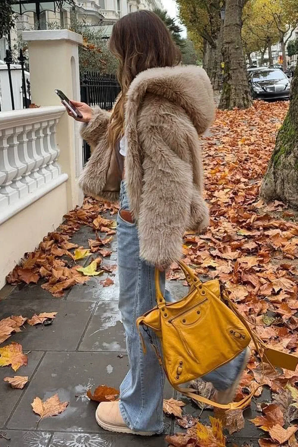 Khaki Hooded Faux Fur Short Women Coat sold by Zapaka product image thumbnail 3