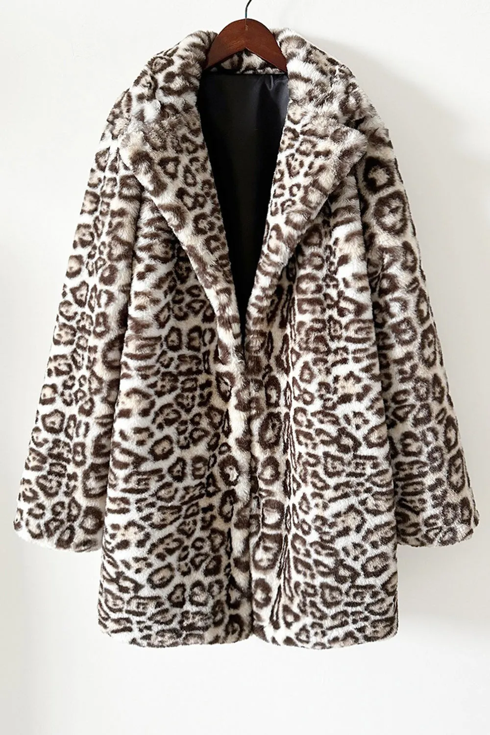 Faux Fur Thickened Lapel Brown Leopard Women Coat sold by Zapaka product image thumbnail 5