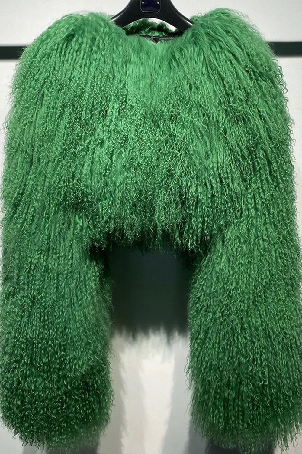 Light Green Faux Fur Short Winter Coat sold by Zapaka product image thumbnail 5
