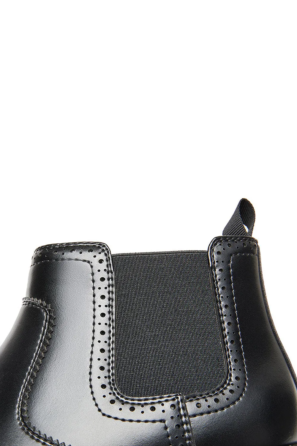 Black High-Top Leather Men's Casual Shoes sold by Zapaka product image thumbnail 4