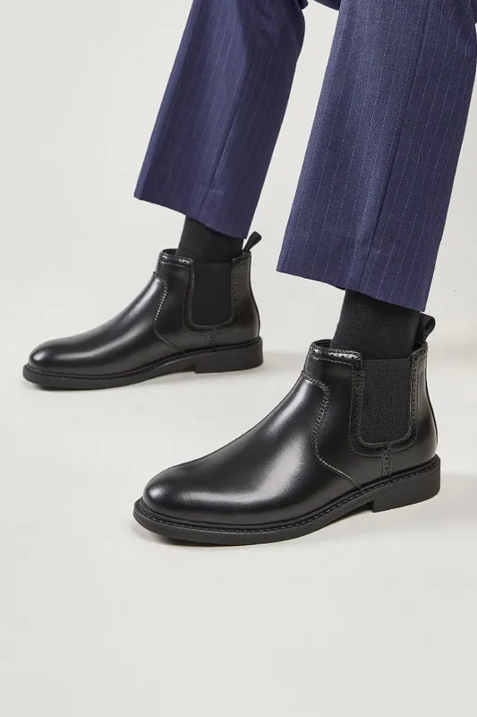 Black High-Top Leather Men's Casual Shoes sold by Zapaka