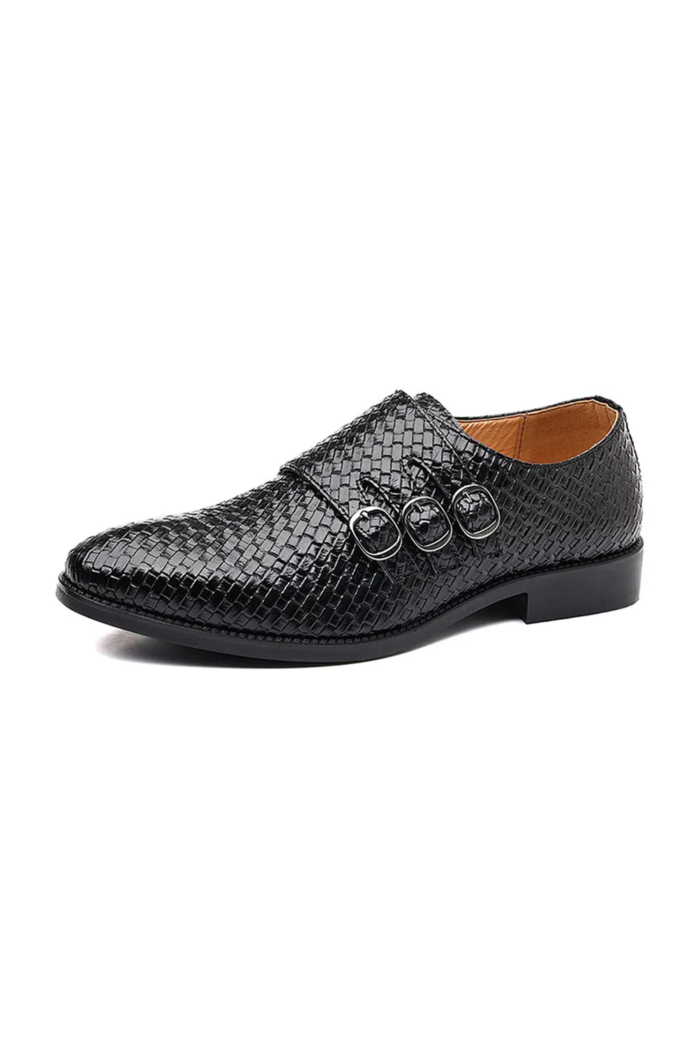 Black Leather Slip-On Men's Party Shoes sold by Zapaka product image thumbnail 4