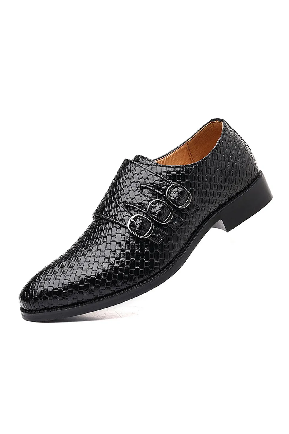 Black Leather Slip-On Men's Party Shoes sold by Zapaka product image thumbnail 5