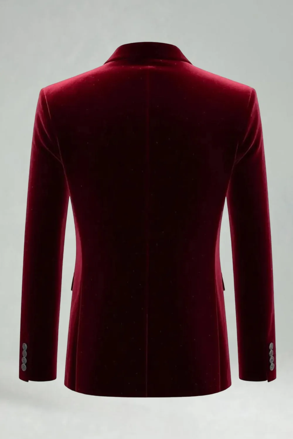 Burgundy Velvet 2 Piece Notched Lapel Men's Prom Suits sold by Zapaka product image thumbnail 5