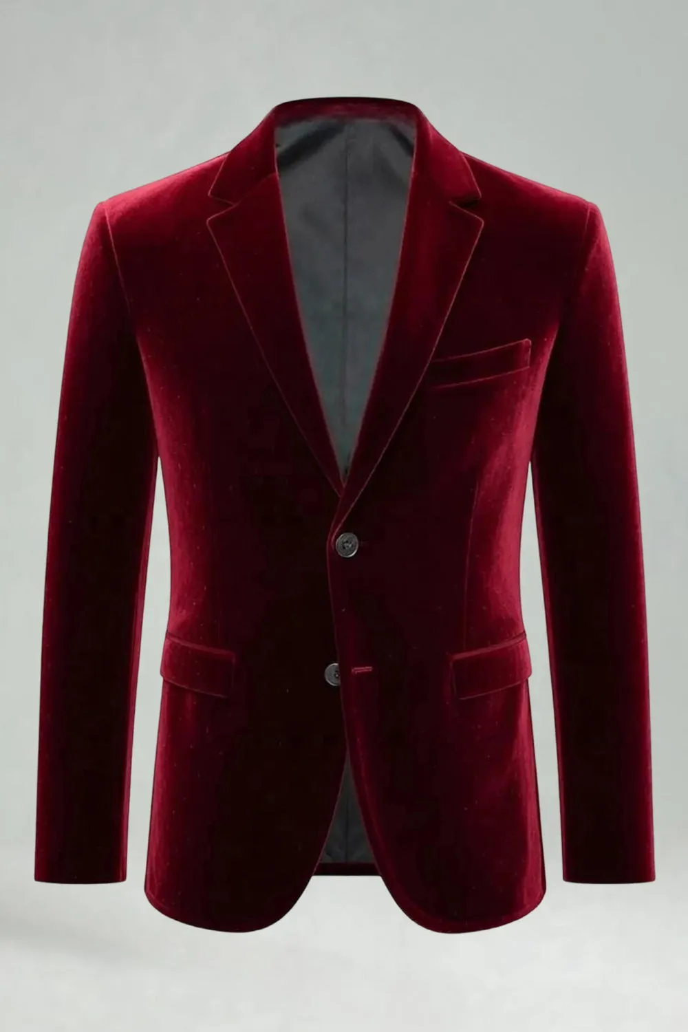 Burgundy Velvet 2 Piece Notched Lapel Men's Prom Suits sold by Zapaka product image thumbnail 4