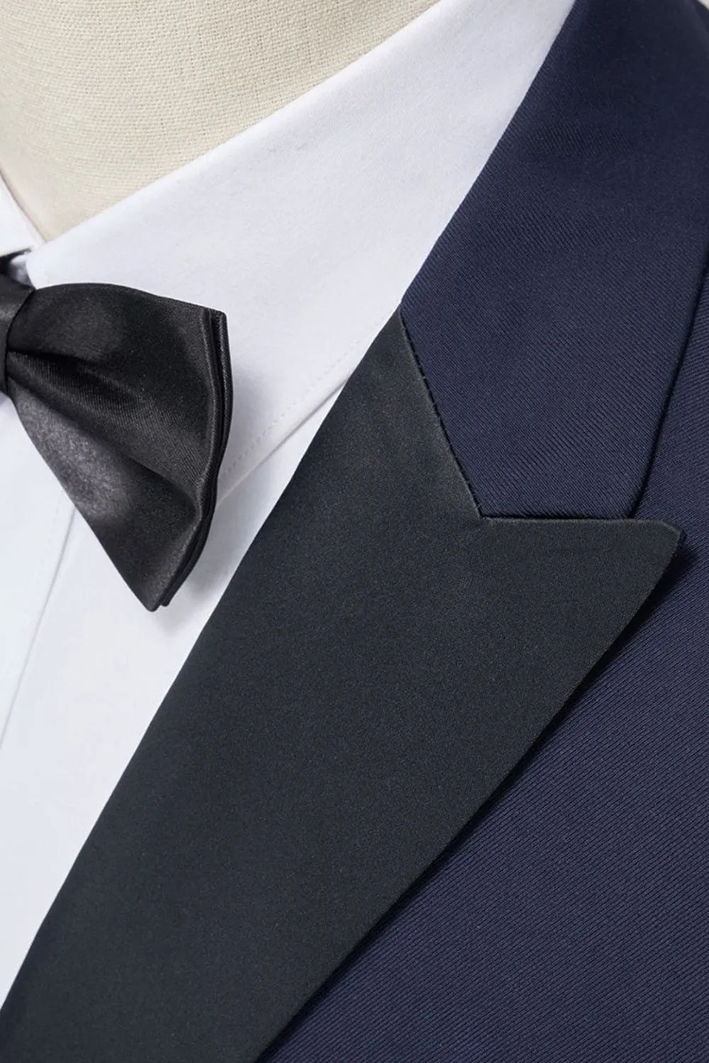 Navy Peak Lapel Slim Fit 2 Piece Men's Suits sold by Zapaka product image thumbnail 4