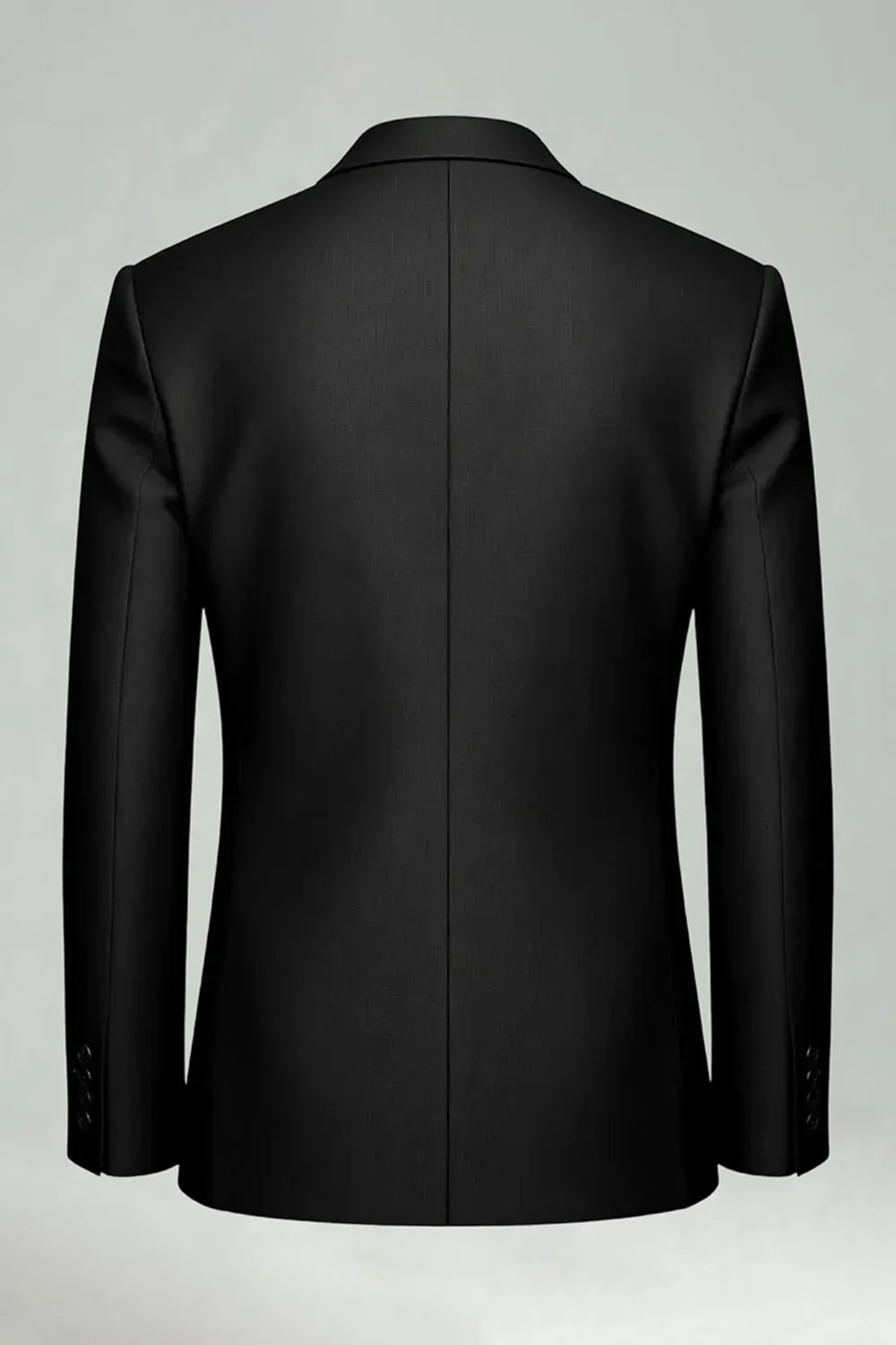 Black 3 Piece Peak Lapel One Button Men's Prom Suits sold by Zapaka product image thumbnail 2