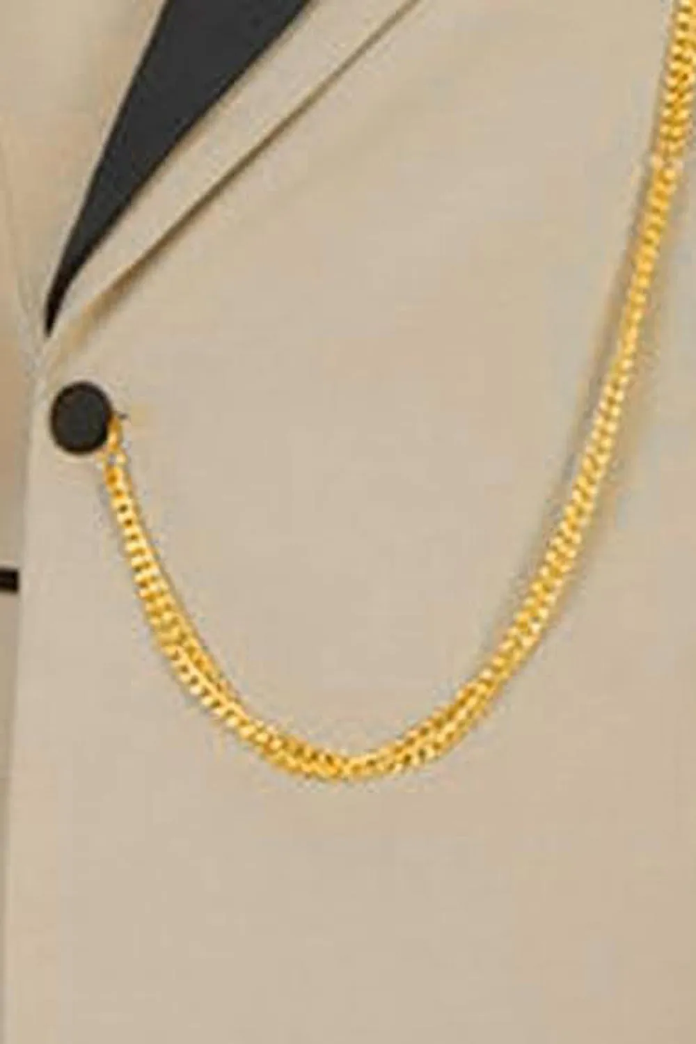 Slim Fit 2 Piece Khaki Peak Lapel Men's Suits sold by Zapaka product image thumbnail 5