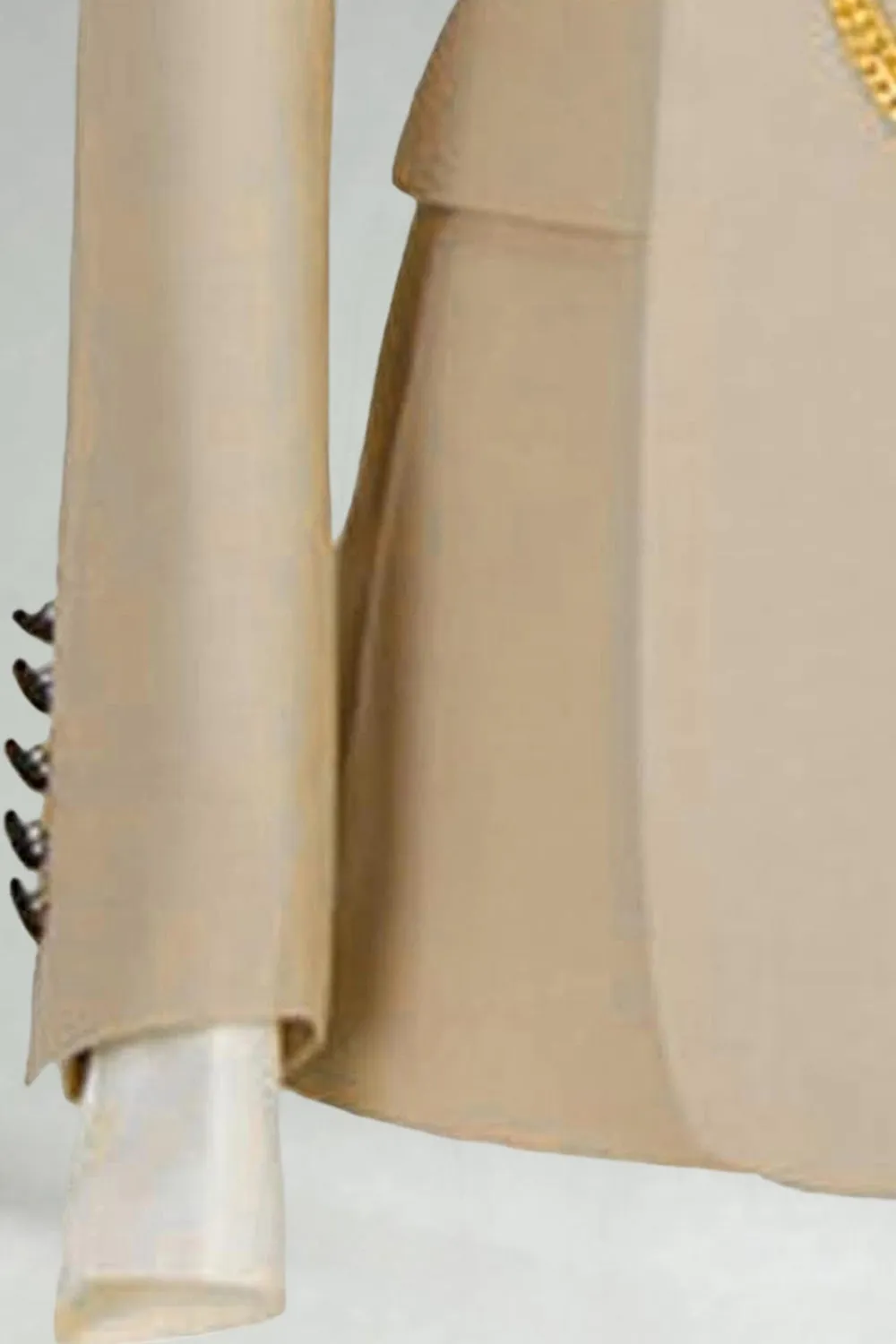 Slim Fit 2 Piece Khaki Peak Lapel Men's Suits sold by Zapaka product image thumbnail 4