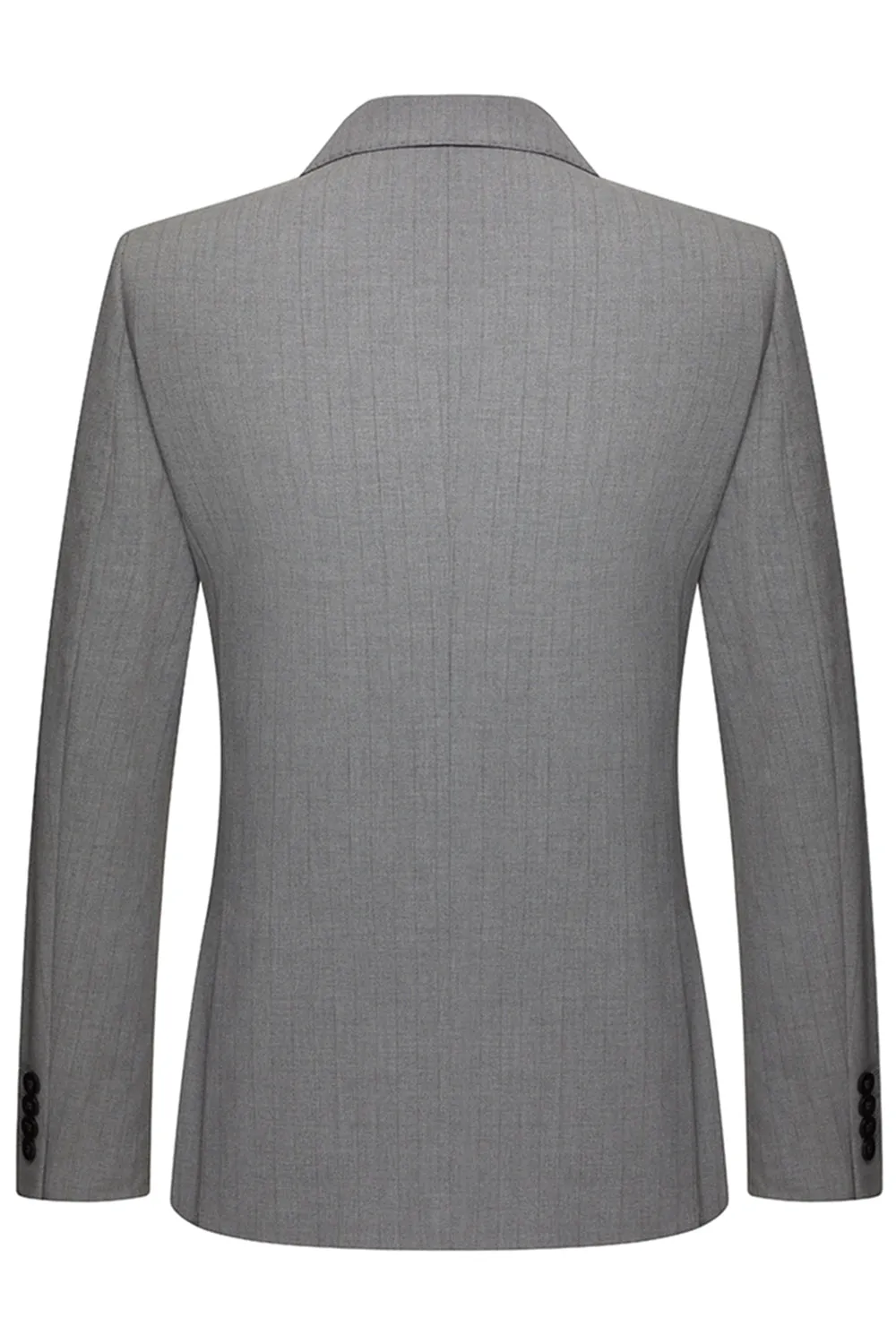 Grey Striped Peak Lapel 2 Piece Men's Suits sold by Zapaka product image thumbnail 3
