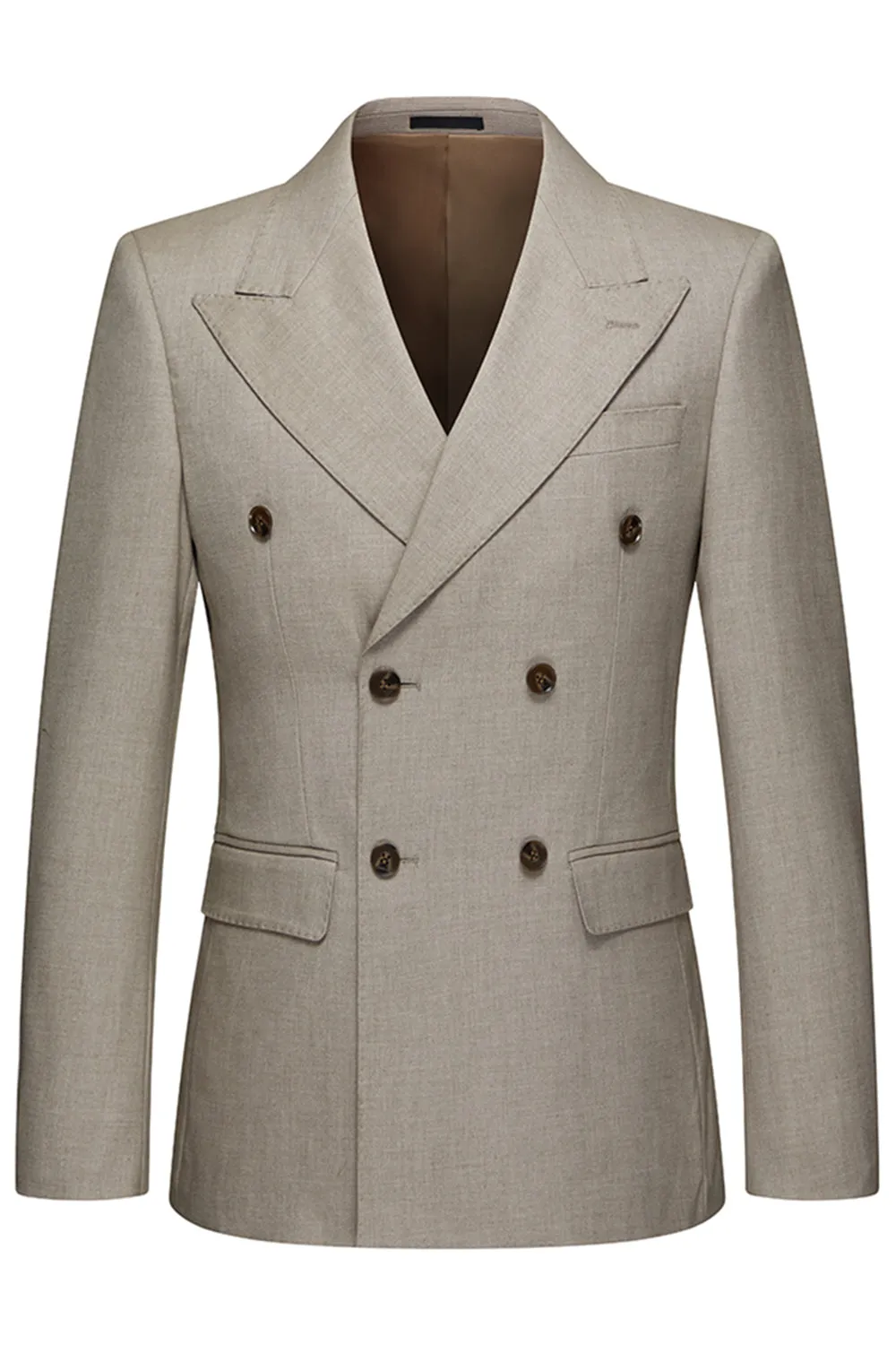 Men's Dark Khaki Peak Lapel 3 Piece Suits sold by Zapaka product image thumbnail 2