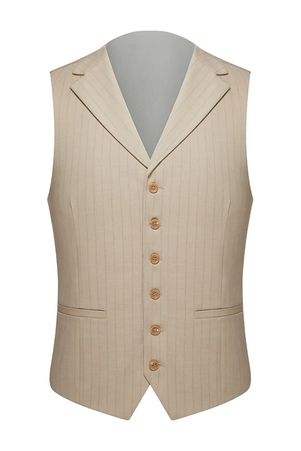 Khaki Notched Lapel One Button Men's Suits sold by Zapaka product image thumbnail 5