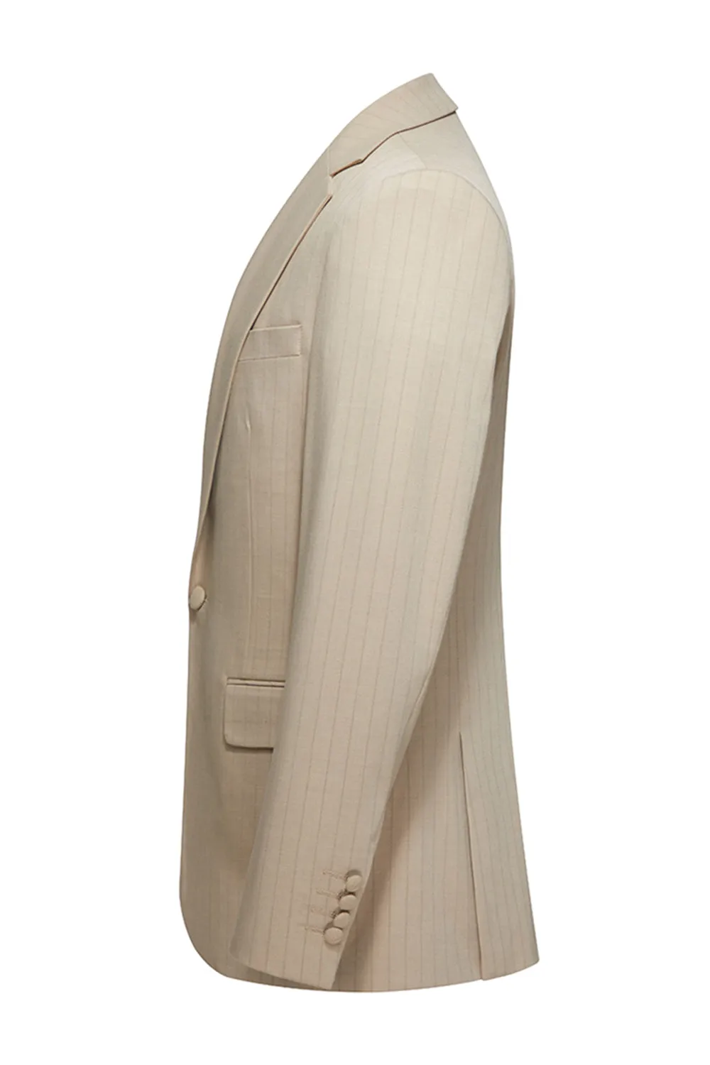 Khaki Notched Lapel One Button Men's Suits sold by Zapaka product image thumbnail 4