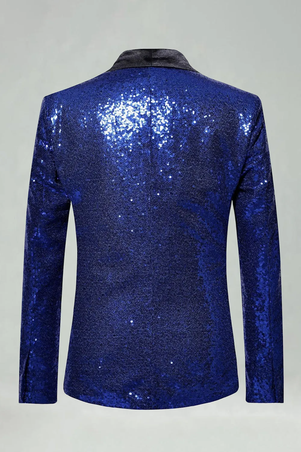 Sequin Shawl Lapel Royal Blue Men's Prom Blazer sold by Zapaka product image thumbnail 2