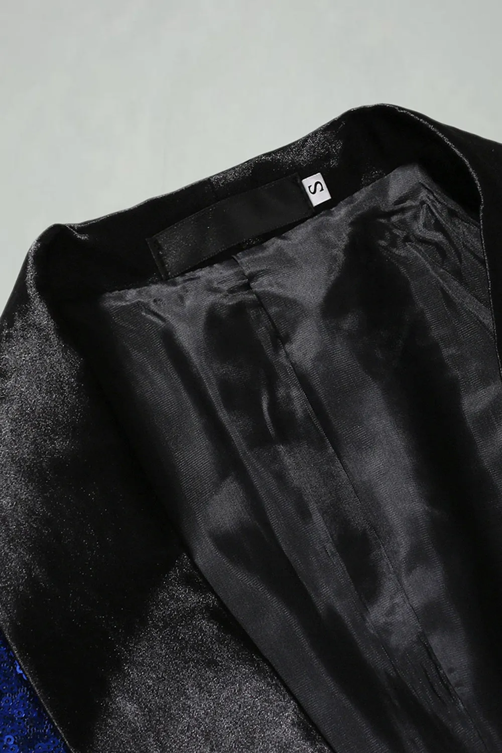 Sequin Shawl Lapel Royal Blue Men's Prom Blazer sold by Zapaka product image thumbnail 4