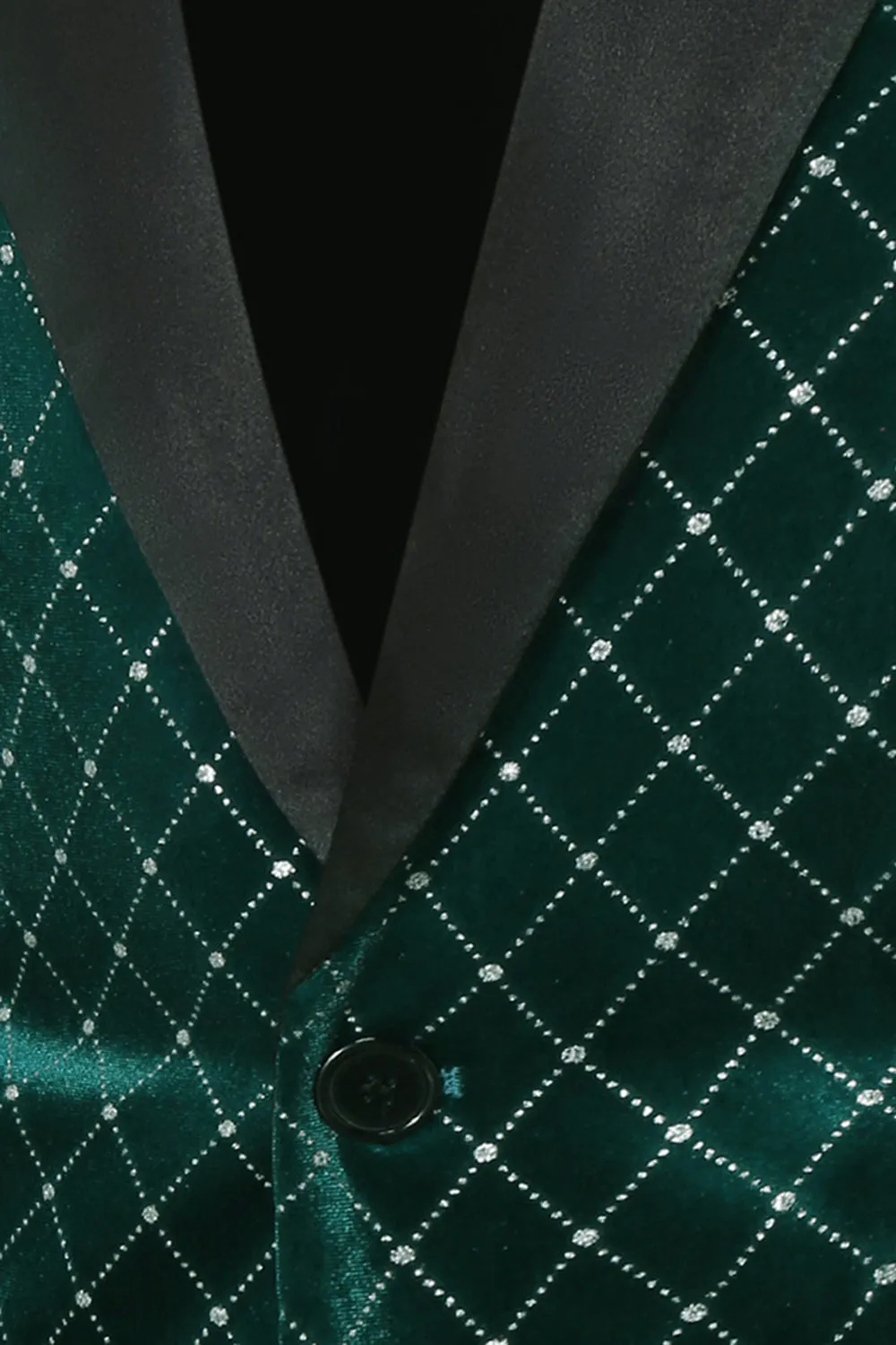 Green Velvet Check Peak Lapel Men's Prom Blazer sold by Zapaka product image thumbnail 5